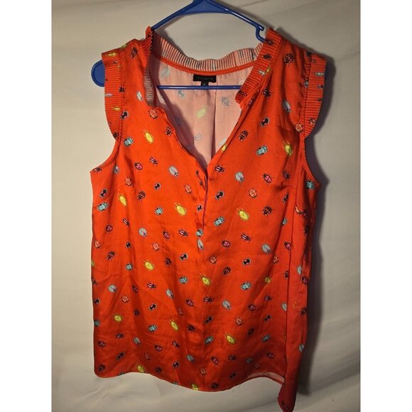 Talbots Womens Science Teacher Quirky Teacher Shirt Blouse Bugs Size Medium M - Picture 1 of 3